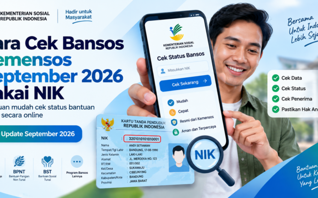 Cara cek bansos Kemensos September 2026 pakai NIK secara online