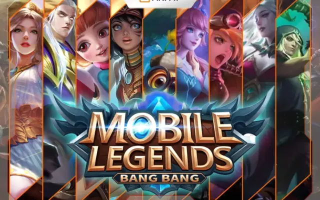 Ilustrasi hero Mobile Legends Bang Bang saat pemain menghadapi layar Sedang Menganalisis Data.